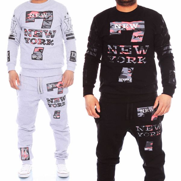 

men's tracksuits for autumn winter fashion hooded two-pieces tracksuits men's sportwear sweatshirt trouser active suit size -2xl, Gray