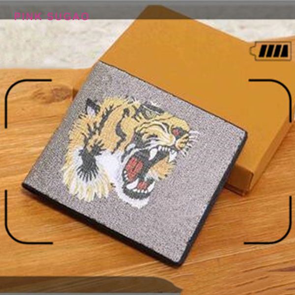 Portafoglio Sudao rosa PU Porta carte in pelle PU uomo e donna Portafoglio Portefueuille Portamoneta 2020 Nuovo stile Tiger Ape Animale con lettera