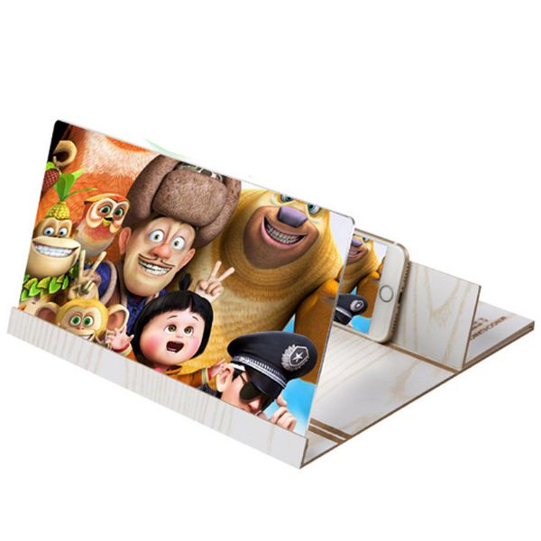 

new stereoscopic amplifying 12 inch deskwood bracket mobile phone 3d video screen magnifier amplifier holder mount protect eyes