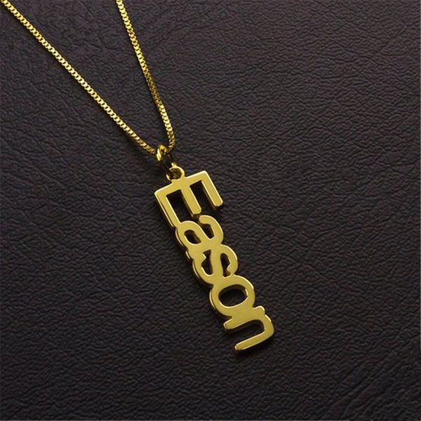 

fashion box chain nameplate necklace 3 colors copper name necklaces for women customized your name jewelry friend gift bff, Silver