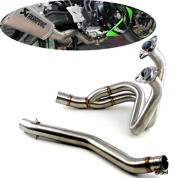 

ninja650 z650 motorcycle full exhaust system middle pipe without muffler header for ninja 650 2016 2017 2018 2019 year
