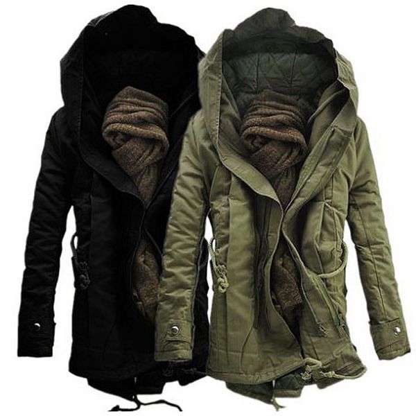

fashion men's parkas coat winter warm thick coat and jacket fashion men's winter jacket cotton clothing dd6mf, Black