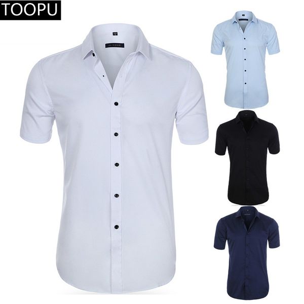 

men shirt short sleeve twill solid causal formal business shirt brand man dress shirts, White;black