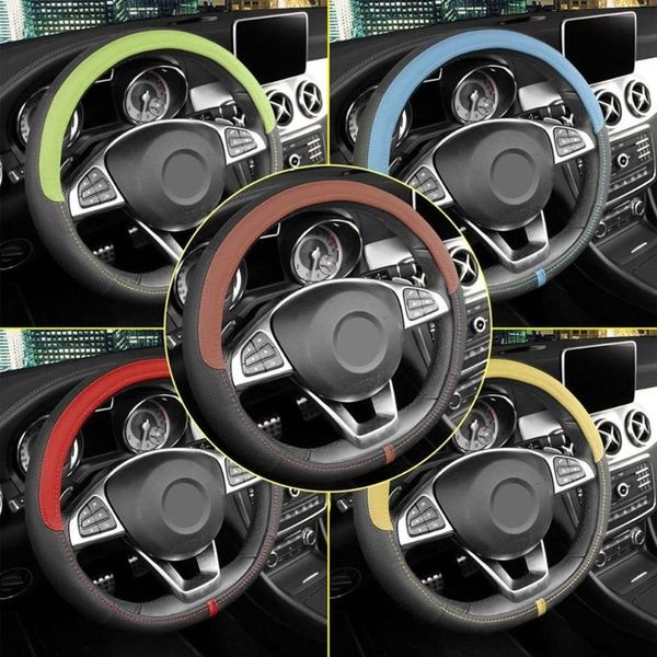 

f1602 universal breathable anti-slip car leather steering wheel cover