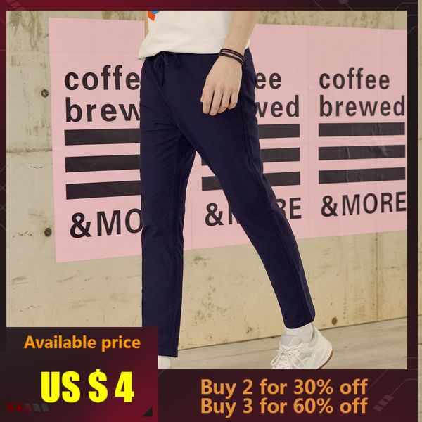 

metersbonwe men smart casual pants new spring autumn trousers slim fit chinos fashion sports male brand trousers high quality, Black