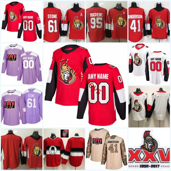 

custom ottawa senators jersey bobby ryan tom pyatt ryan dzingel mark stone craig anderson matt duchene thomas chabot ottawa senators jersey, Black;red