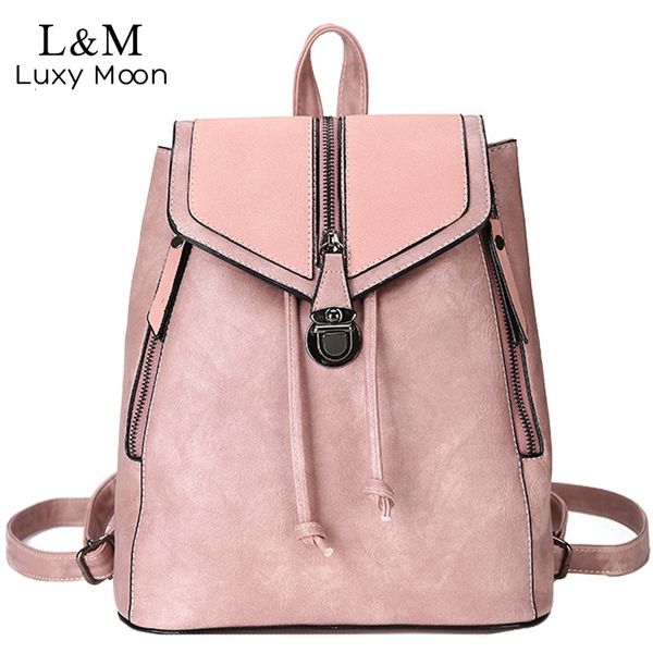 

vintage matte leather women backpacks multifunctional shoulder bag female girls backpack retro schoolbag xa533h cj191213