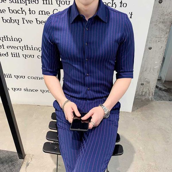

british style men with pants club terno 2020 summer single-breasted white stripe suits mens dress slim fit, White;black