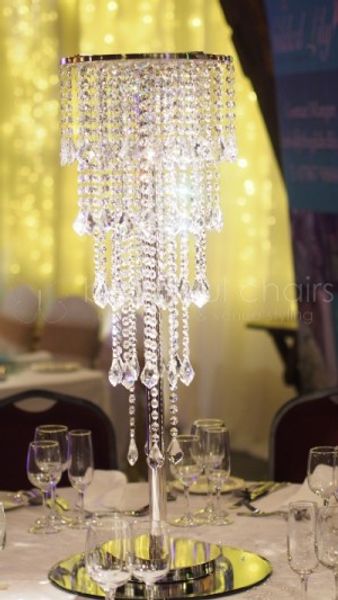 

80cm tall 5 tiers crystal table centerpiece wedding decoration