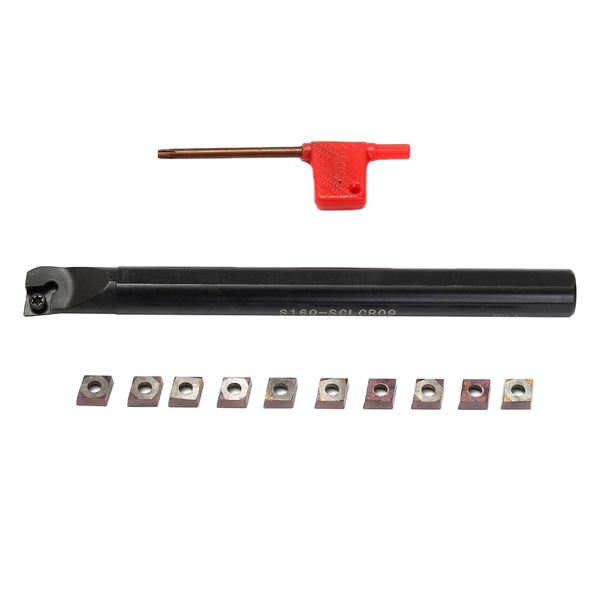 

металл s16q-sclcr09 токарный держатель + 10шт ccmt09t3 вставки w / t15 ключ