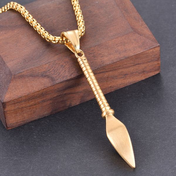 

2020 z188new jewelry men's fashion personality stainless steel spearhead pendant black / silver / gold men's jewellery