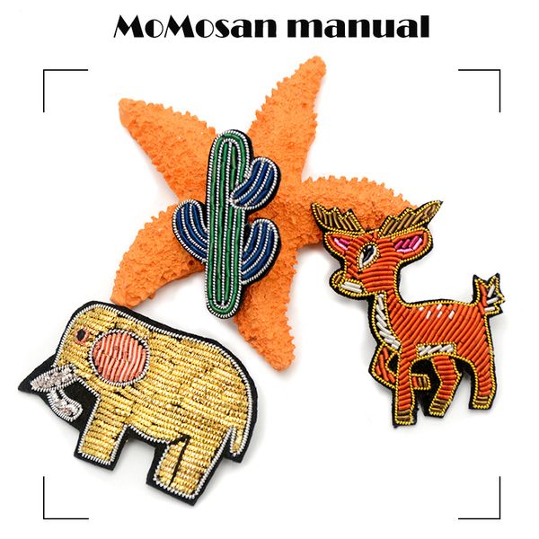 

gugutree india silk embroidery deer elephant cactus patch animal cartoon patches badges applique patches for clothing sk-13, Black