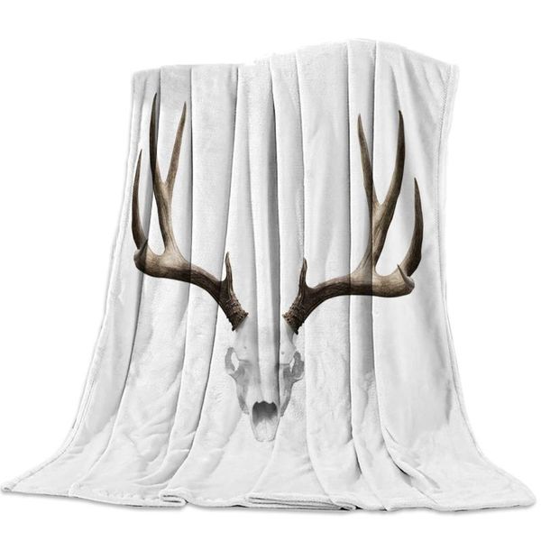 

олени черепа животных глава рога белый фланели руно кровать одеяло покрывало покрывало кровать обложка мягкая легкие теплые одеяла