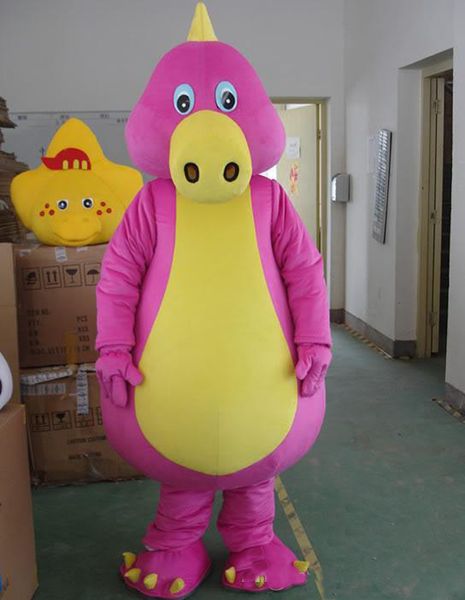 

2019 special pink dinasaur fancy dress cartoon animal mascot costume ing, Red;yellow