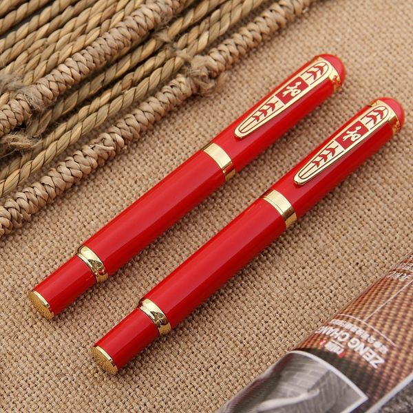 

chinese red and pen metal pearl fountain pen advertising gift, Blue;orange