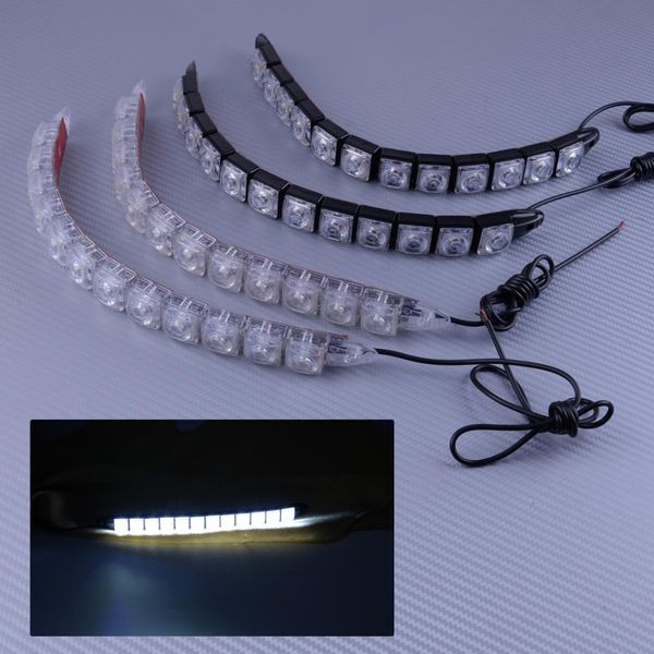 

dwcx plastic 12 led flexible sequential car drl daytime running driving fog lamp with turn signal light