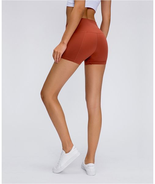 

high waist women yoga shorts solid color sports gym wear breeches leggings elastic fitness lady overall running shorts ct10, White;red