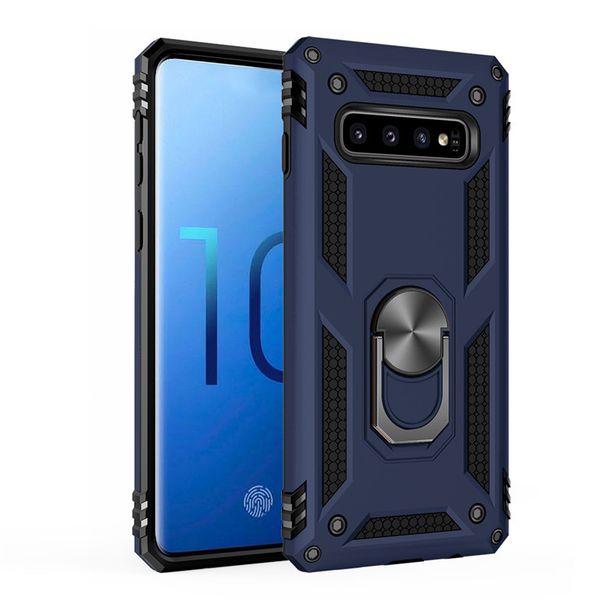 

phone case hybrid armor kickstand shockproof case silicone bumper cover for samsung s10 s10e s9 s8 a40 a50 a70 metal ring case