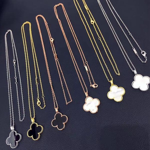 

90cm new titanium steel leaf sweater chain 18k gold rose silver shell sweater chain suitable for couple gifts