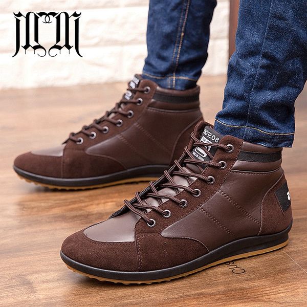 

mumueli plus large size suede brown black blue new casual designer men shoes fashion 2019 luxury high male flat boots 806807