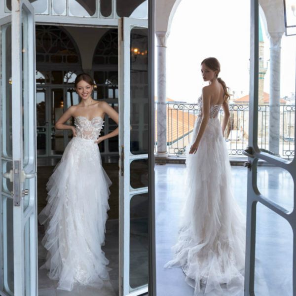 

2020 sexy doria karlozi свадебные платья jewel кружева рукавов abiti da sposa тюль бисером развертки поезд линия бисером платье невесты, White