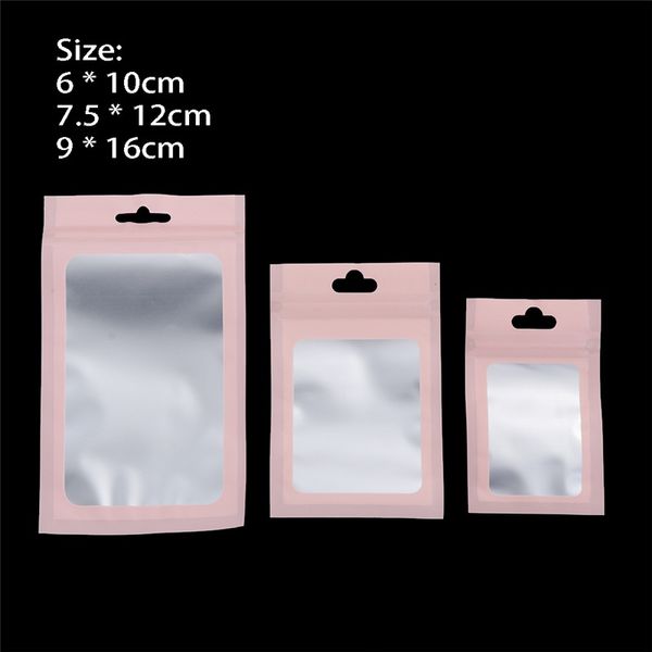 3 Tamanho 20pcs / Pack Matte Zip Lock Saco de Plástico Folha de Alumínio Holograma Bolsa De Alimentos Pequenos Bolsas Reclosable à prova de água