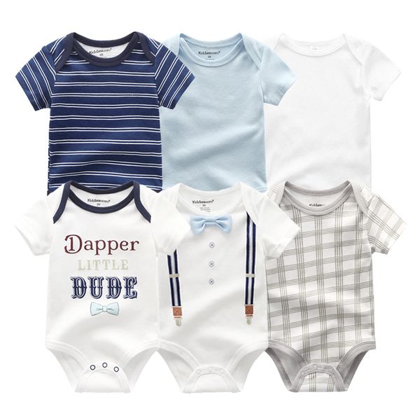 

2019 6pcs/lot newborn cotton 0-12m baby boyl clothe roupa de bebes baby girl clothes unicorn girls baby clothing bodysuit, Blue