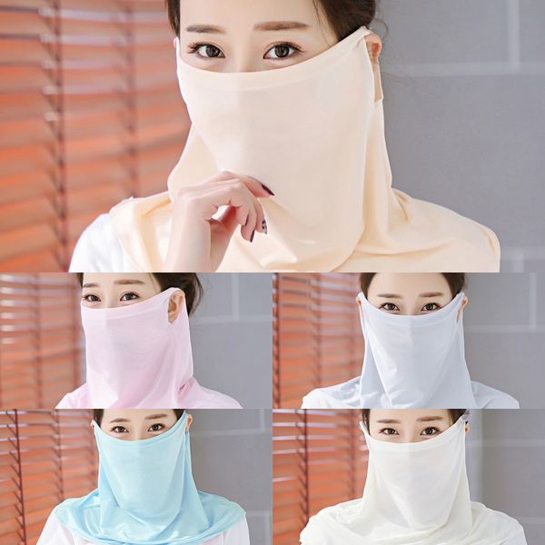 

jgbya new face scarf face mask silk chiffon handkerchief scarf windproof half women dust veil outdoor party masks, Black