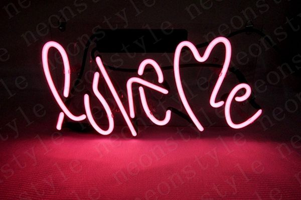 

love me gift neon signs light real glass tube beer bar pub shop decorate homeroom girlsroom party decor bulbs sign 14 inch