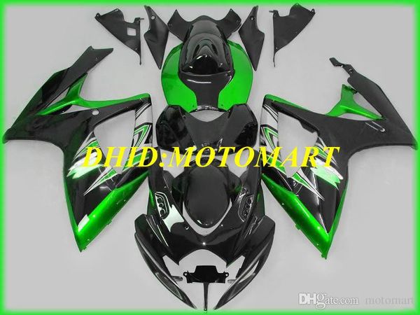 Motorrad-Verkleidungsset für Suzuki GSXR600 750 K6 06 07 GSXR600 GSXR750 2006 2007 ABS grün glänzend schwarz Verkleidungsset + Geschenke SB31