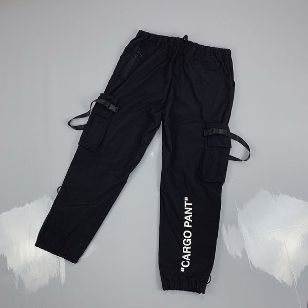 

2019 white cargo pant printed женщины мужчины брюки joggers hiphop streetwear мужчины брюки sweatpants, Black