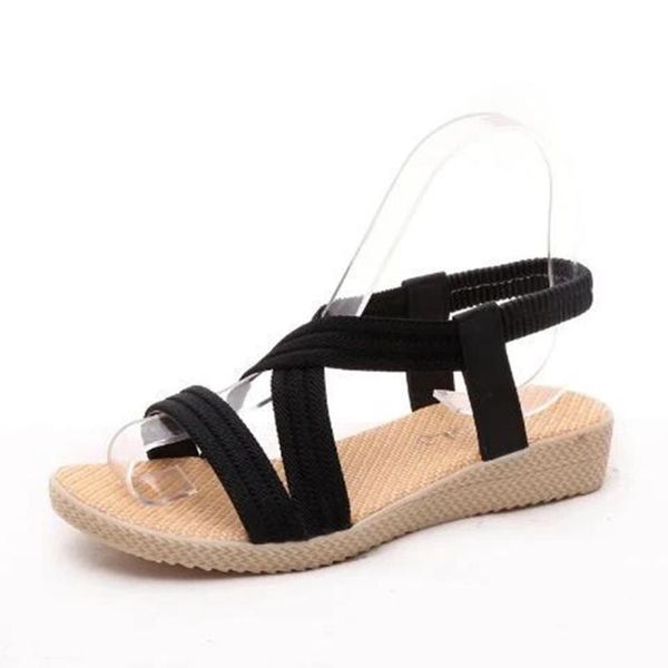 

new women summer sandals shoes women comfortable flat heel sandals femmes sandales ladies casual breathable 2020, Black