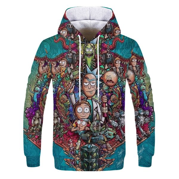 

mens designer anime 3d digital printing sweater, Black