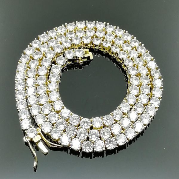 

men hip hop iced out bling tennis chain necklace 1row 3mm 4mm 5mm tennis chains necklaces hiphop fashion jewelry, Silver