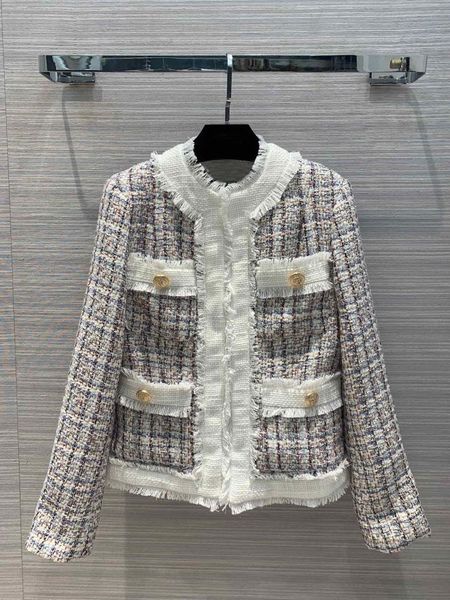 

2019 autumn new women tassel patchwork tweed jacket coat gdnz 7.09, Black;brown