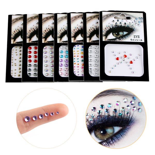 1 PC 3D Sexy Cristal Jewel Eyes Festival Maquiagem Ferramentas Do Partido Olhos Tatuagem Temporária DIY Diamante Glitter Maquiagem Adorno Etiqueta C18122801