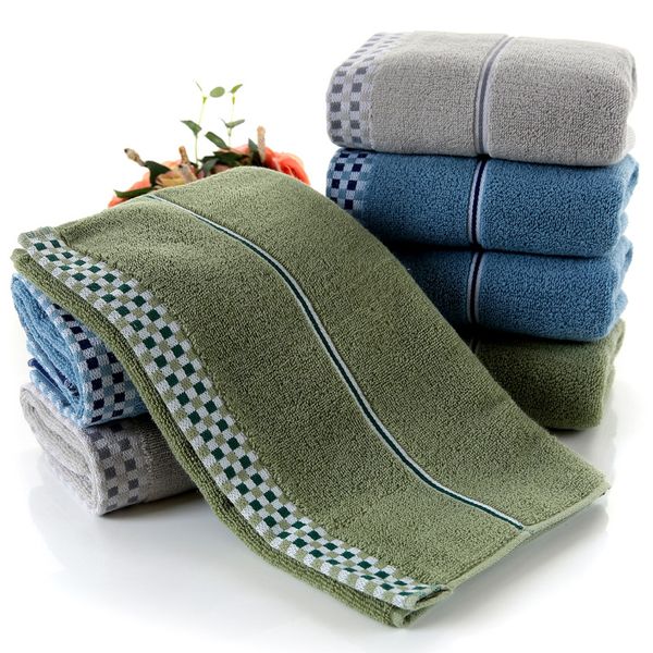 

drop ship new arrival soft cotton 2pc/set towels for adults absorbent terry luxury hand face towel men women plaid towels