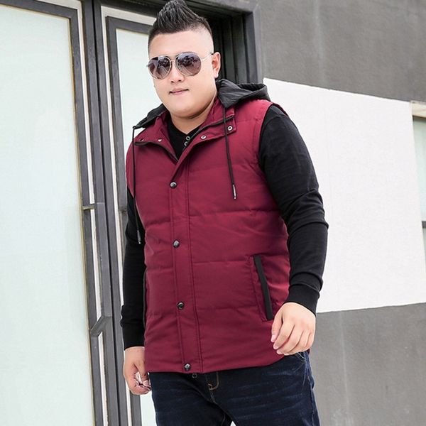 

winter down jacket sleeveless men's extra large code plus size tide casual wear vest 8xl9xl10xl, Black