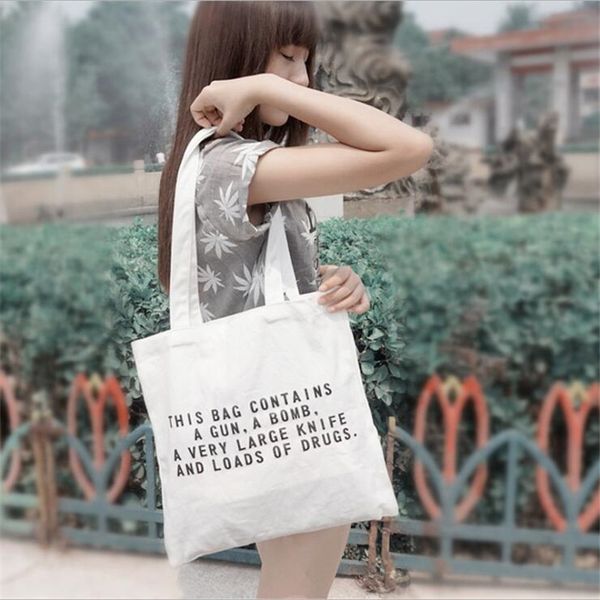 

letter print simple zipper canvas tote bag shopping bags handmade canvas women shoulder bag shopping school books trip