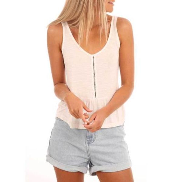 

women summer casual pure color sleeveless vest shirt blouse casual tank shirt 2018 new, White