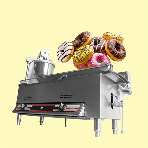 Processamento de alimentos Aquecimento elétrico automático a gás Donut Making Comercial Auto Donut Maker Machine Fritura