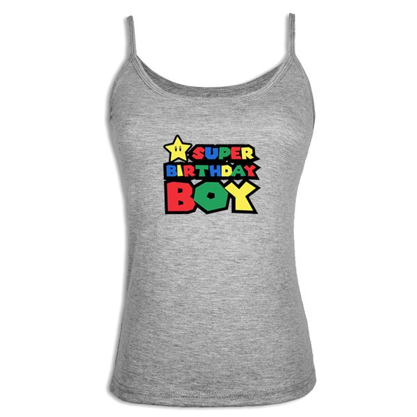 

super wife super mario number mom mario number womens ladies vest singlet cotton strappy tank, White