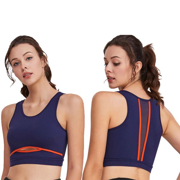 

yoga womens gym fitness medium impact scoopneck mesh inset back sports running bra mujer outdoor sport t-shirt xl, White;red