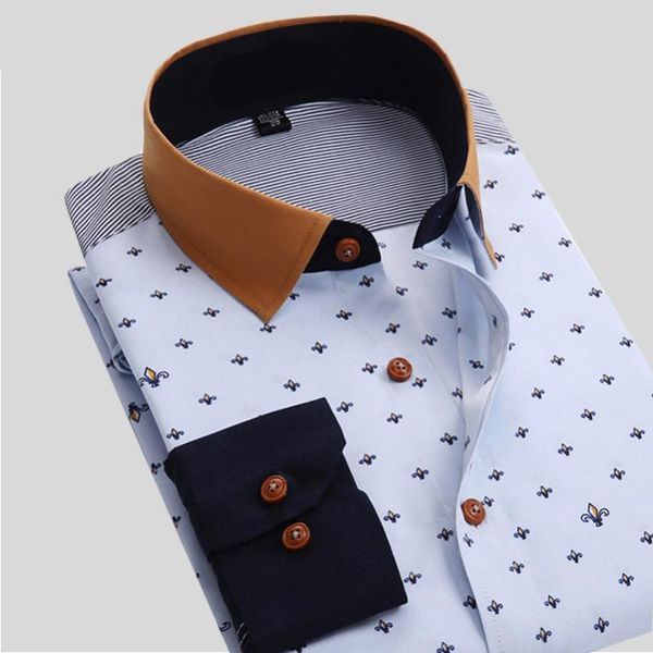 

men's dress shirts 2021 men shirt business floral cotton design long sleeve casual brand clothing, White;black