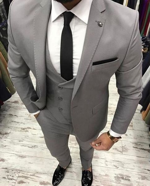 

coat pants light grey men suit slim fit 3 piece groom tuxedo prom suits costume homme terno masculino blazer jacket+pant+vest, White;black