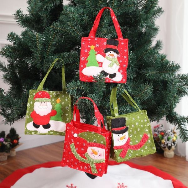 

2pcs/lot 2018 chrismas creative 3d bag kids gift candy bags pouch handbag xmas decoration for home party new year decoration