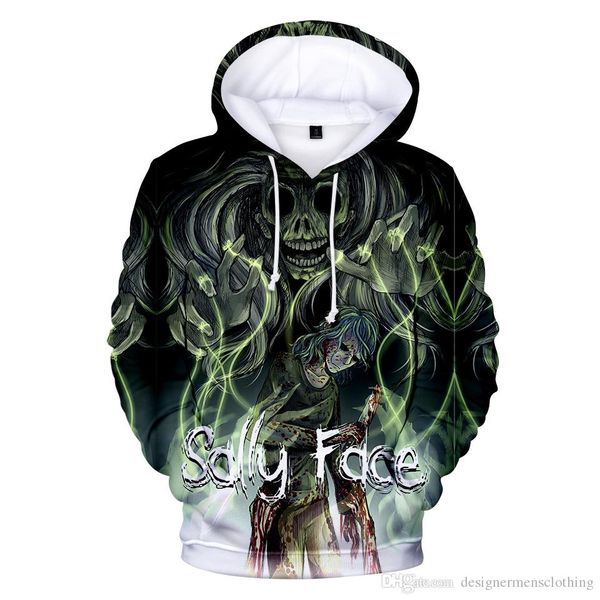 

салли face 3d printed толстовка мужчины женщина весна осень с капюшоном кофта с длинными рукавами топов пуловеров, Black
