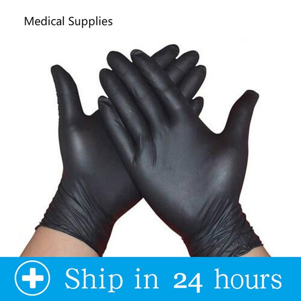 

200pcs black disposable gloves latex dishwashing/kitchen/medical /work/rubber/garden gloves universal for left and right hand