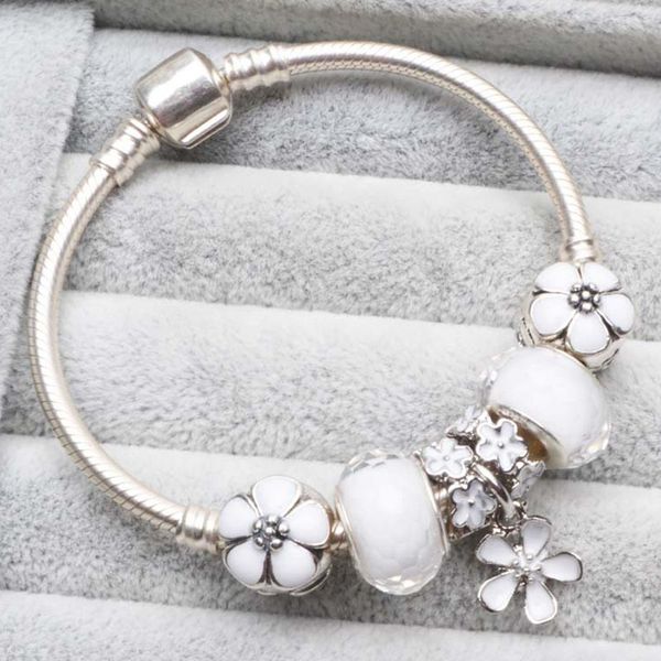 

trinket jewelry women fashion bracelets 2019 diy pendant charms bracelet & bangle with crystal glass bead, Golden;silver