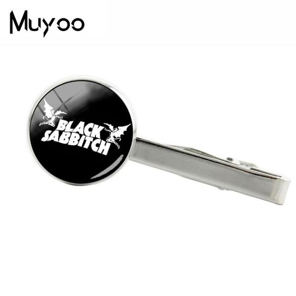 

2020 new black sabbath tie clip glass dome cabochon clips art handmade jewelry clip, Silver